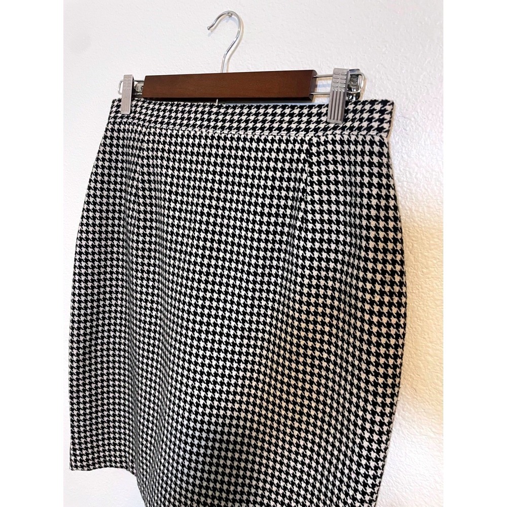 Express Womens Size‎ 9 Houndstooth Wool Pencil Skirt Black White Business Casual